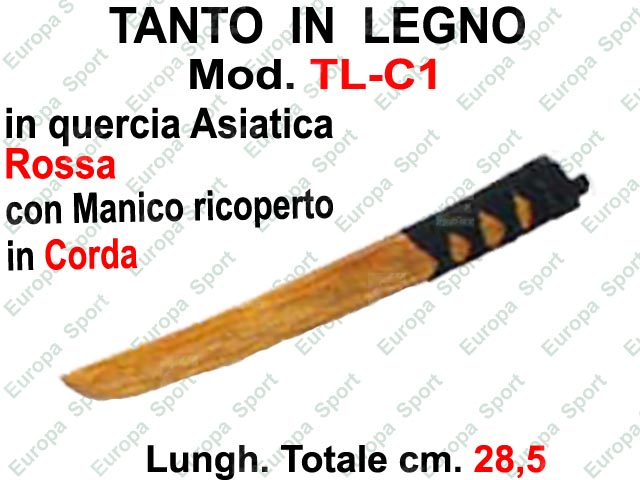 BOKKEN CON SAYA IN LEGNO DI QUERCIA ROSSA CON MANICO RICOPERTO IN CORDA -  CM. 100 MOD.