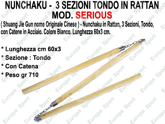 SHUANG JIE GUN - 3 SEZ. TONDO IN RATTAN E CATENA - NATURAL - MOD. SERIOUS