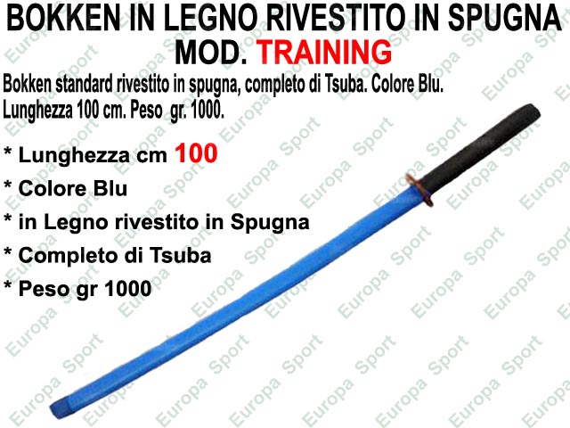 BOKKEN IN LEGNO RIVESTITO IN SPUGNA - GIALLO - CM. 100 MOD. TRAINING